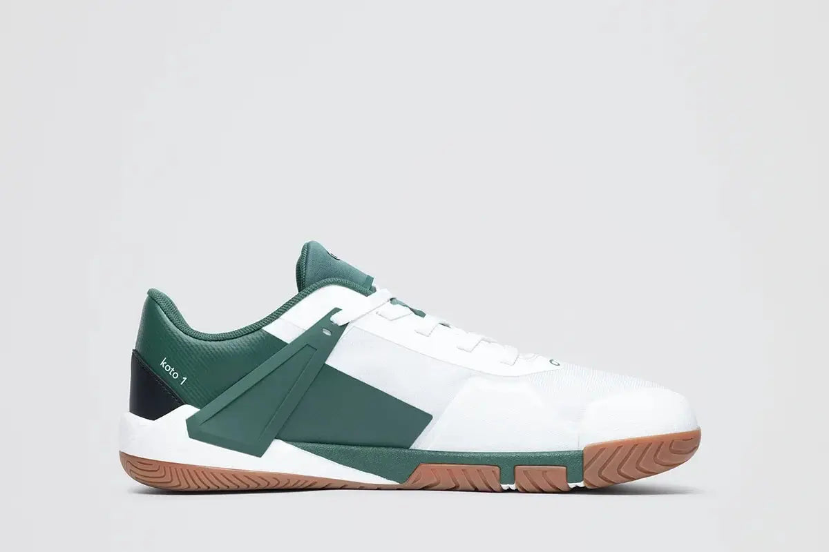 Notace Koto 1 Men White Green - Zapatillas barefoot de hombre para deportes de raqueta en pista  Cacles Barefoot