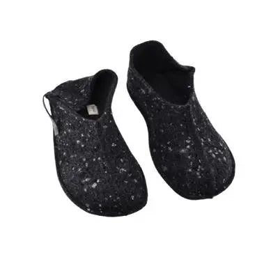 OmaKing - Tohkri Gris & Pois - chaussons barefoot en feutre