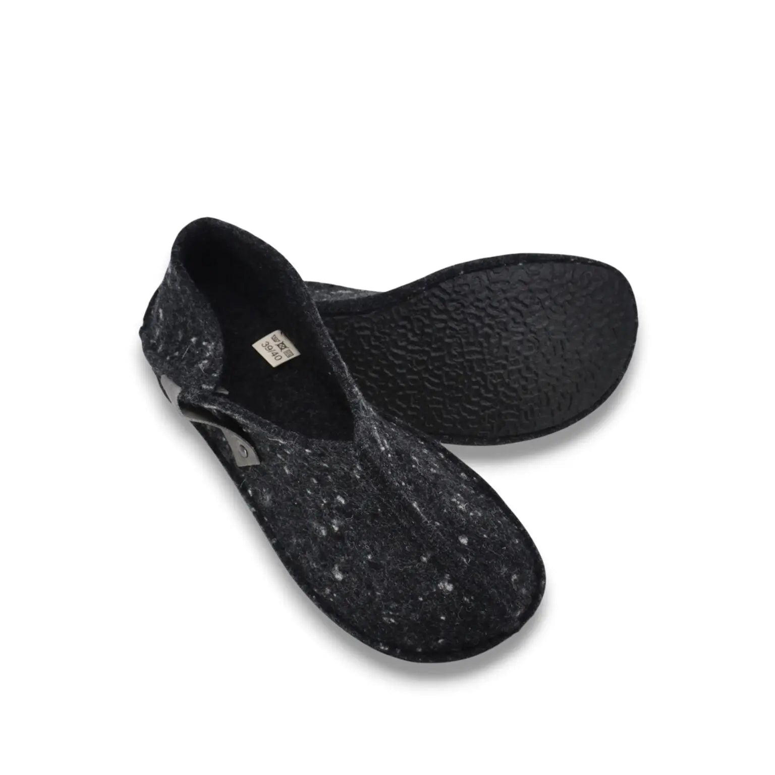 OmaKing - Tohkri Gris & Pois - chaussons barefoot en feutre