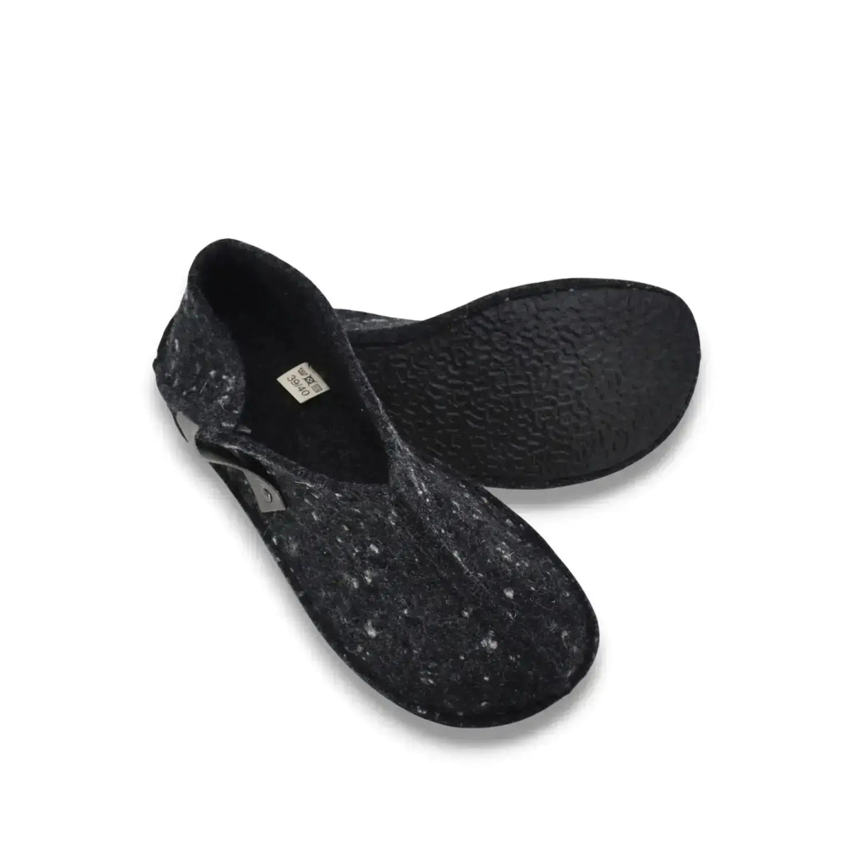 OmaKing - Tohkri Grey & Dots - babuchas de casa barefoot de fieltro unisex