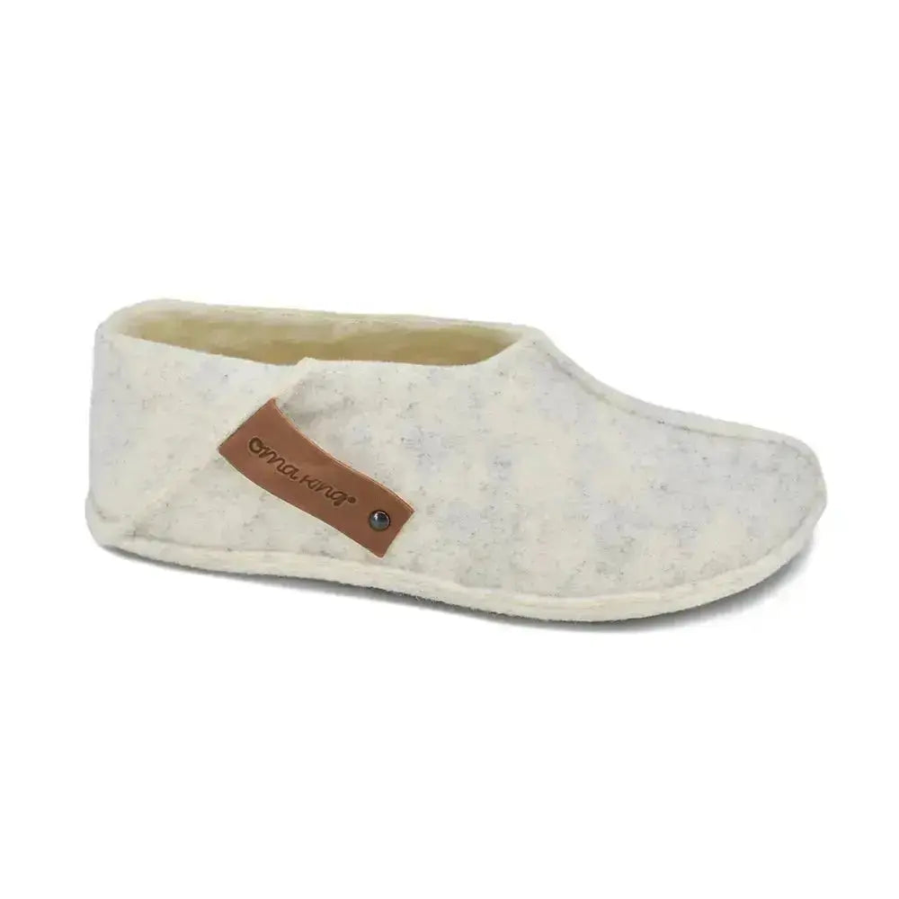Omaking - Tohkri White - babuchas de casa barefoot fieltro y lana unisex