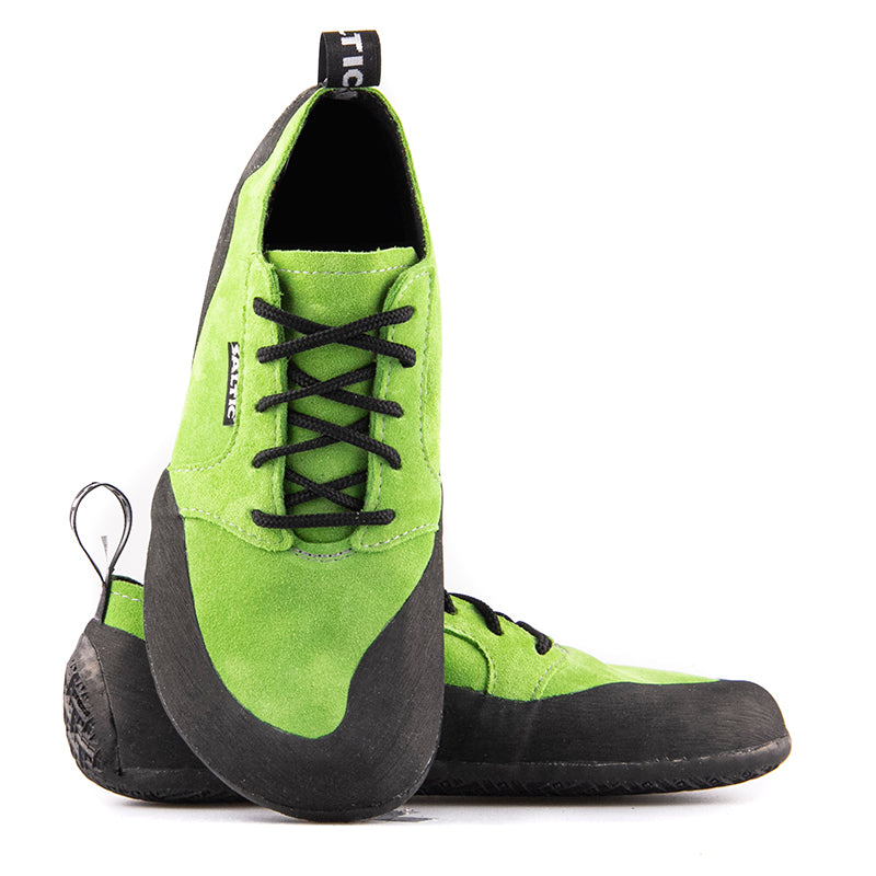 Saltic Outdoor Flat Green - Zapatillas barefoot unisex para senderismo verdes