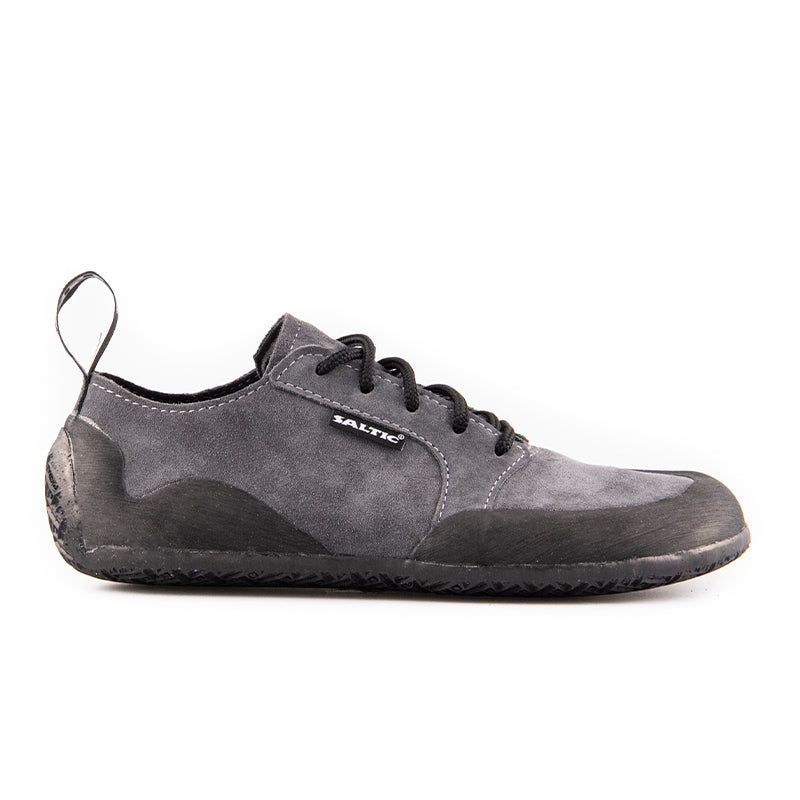 Saltic Outdoor Flat Grey - Zapatillas barefoot unisex para senderismo grises