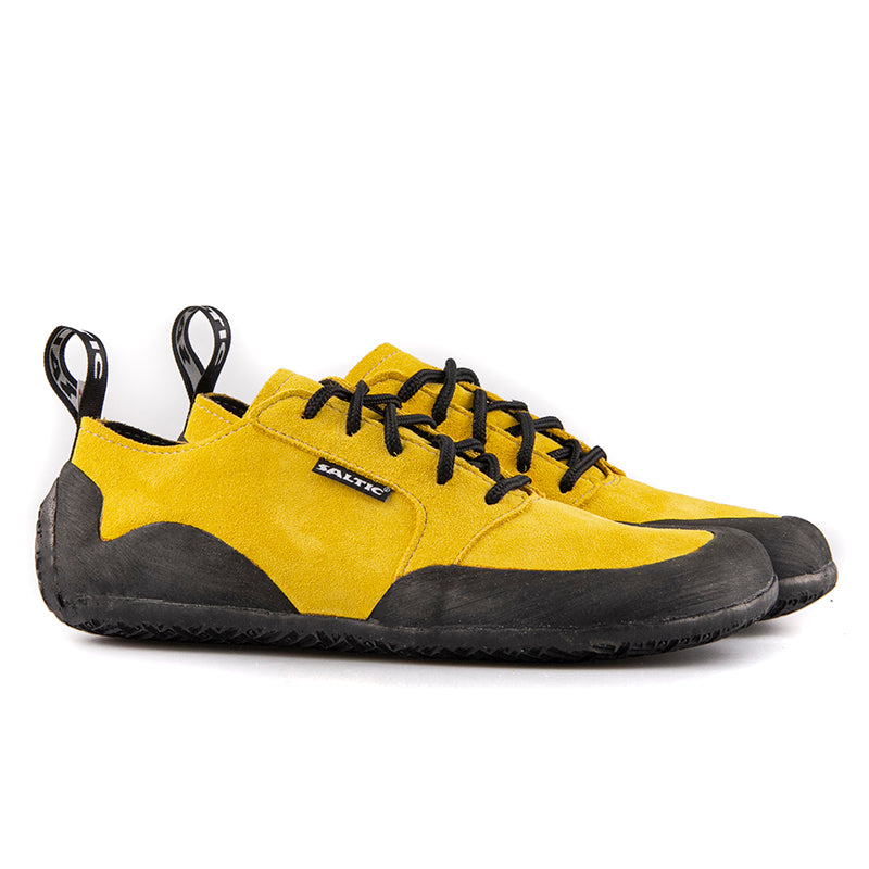 Saltic Outdoor Flat Yellow - Zapatillas barefoot unisex para senderismo amarillas