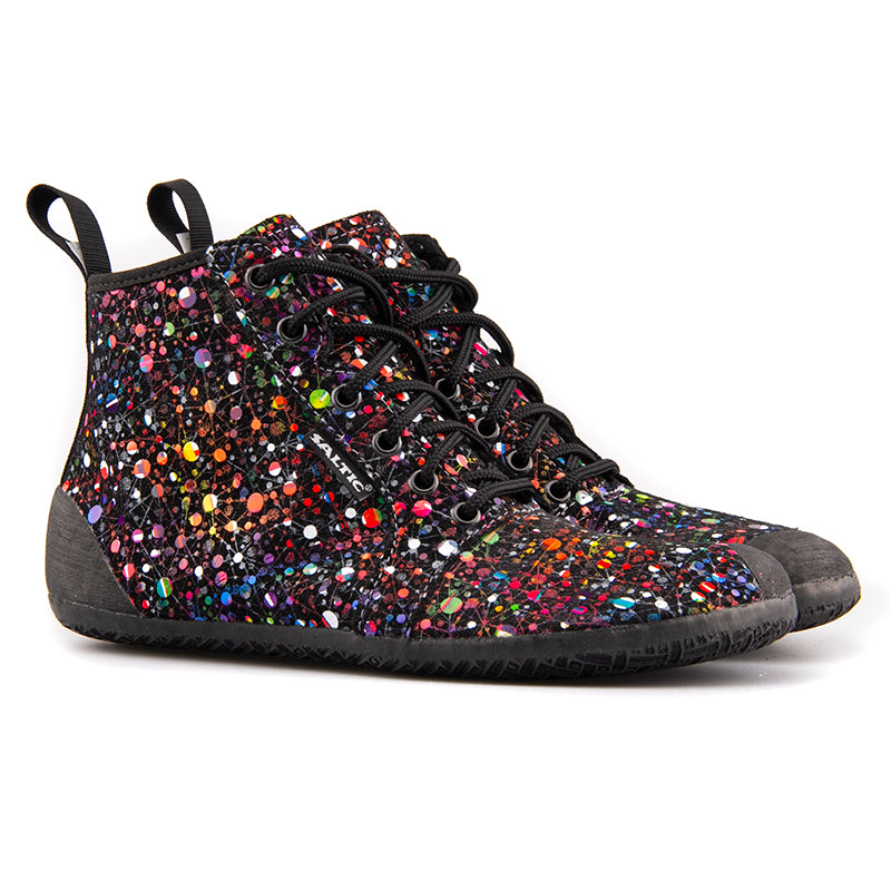 Saltic Vintero Galaxy - Botines barefoot otoñales con membrana térmica en estampado multicolor
