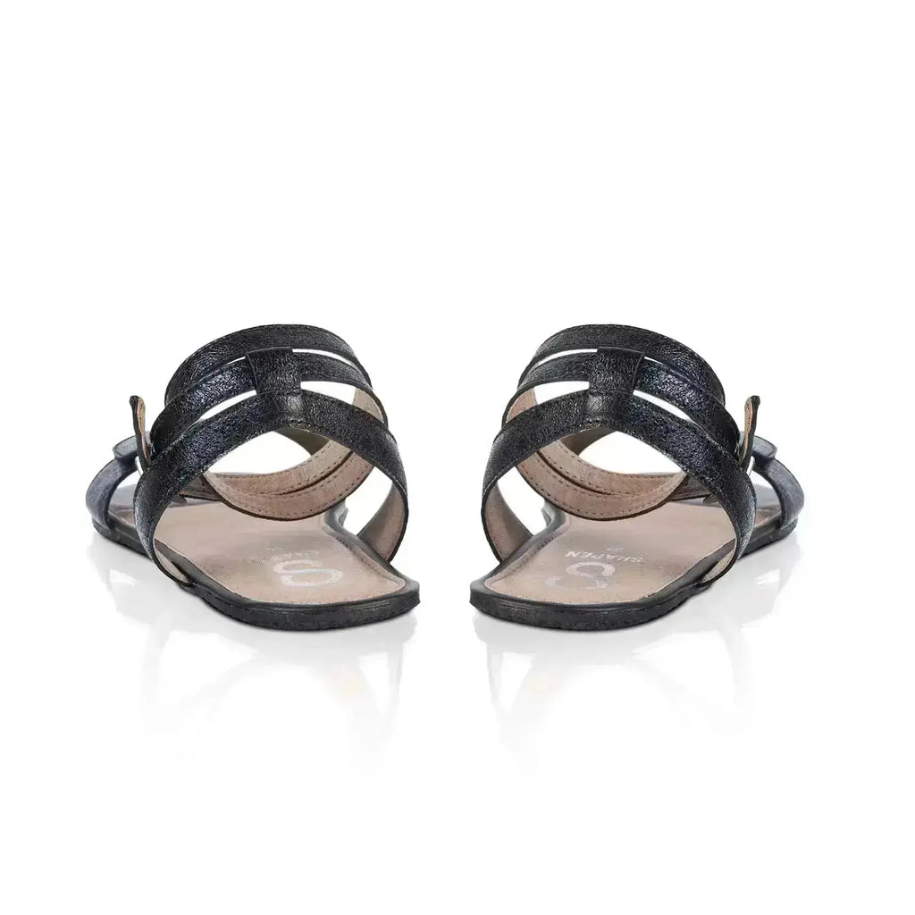 Shapen - Daisy 2.0 Black Crackle - Sandalias barefoot negras para mujer