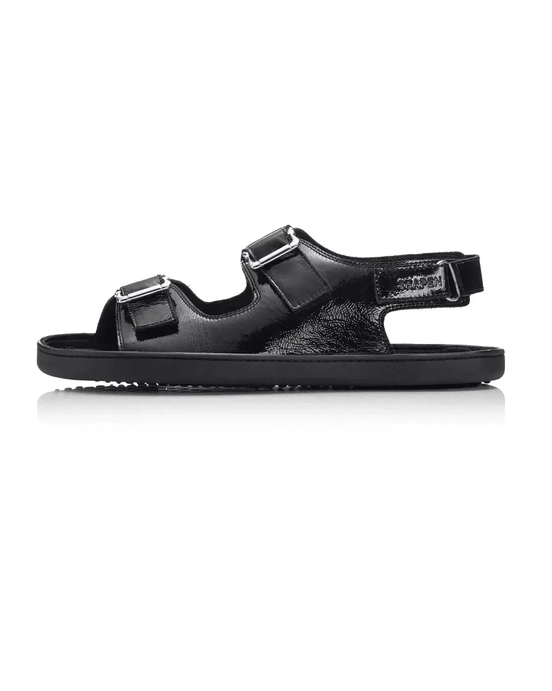 Shapen Dazzle Black - Sandalias barefoot de hebillas negras para mujer