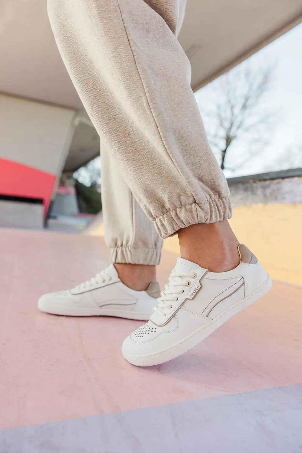 Shapen - Flowin White & Beige - Zapatillas barefoot  Cacles Barefoot