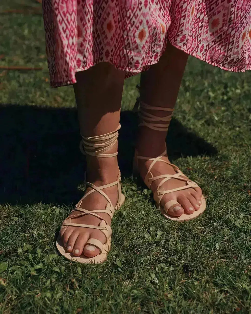 Shapen - Gaia Natural - Sandalias barefoot de tiras nude para mujer