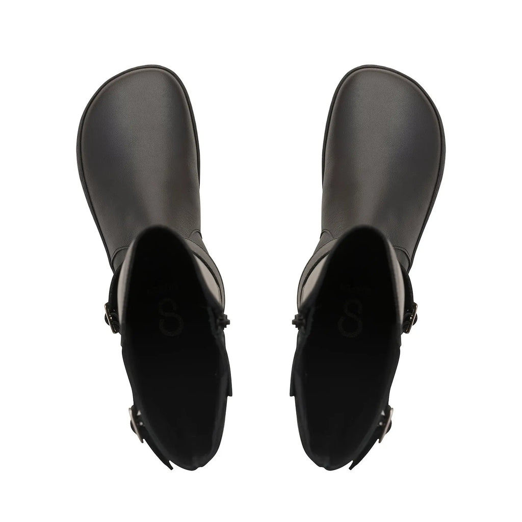 Shapen - Glam Knee Black Leather - Botas altas barefoot