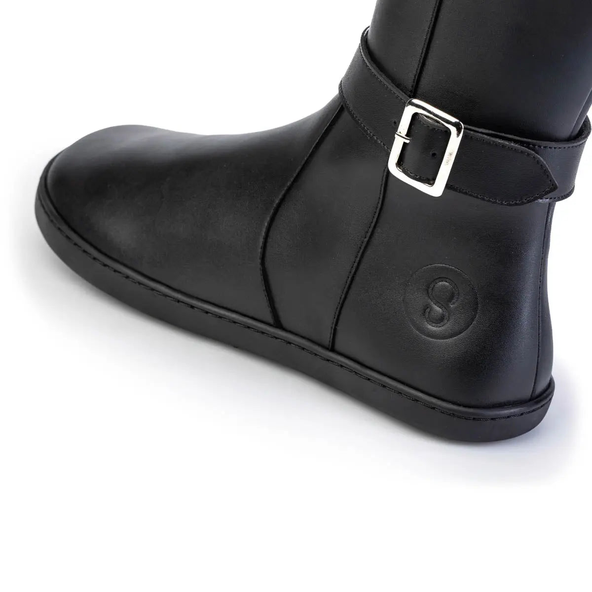 Shapen - Glam Knee Black Leather - Botas altas barefoot
