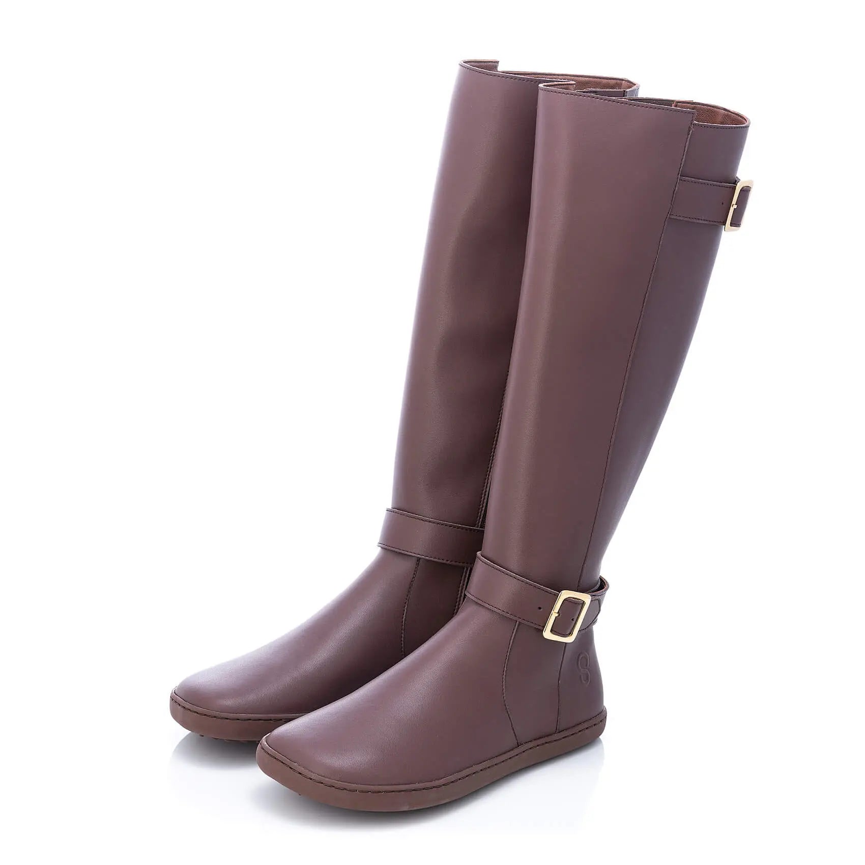 Shapen - Glam Knee Brown Leather Vegan - Botas altas barefoot