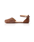 Shapen – Poppy Cognac - Bailarinas abiertas barefoot marrones para mujer