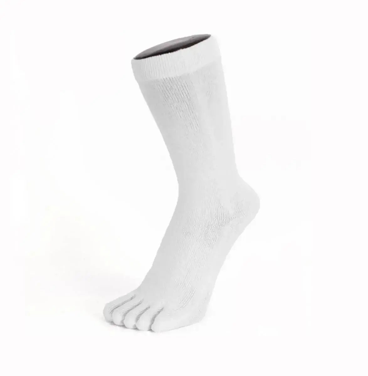 "TOETOE - Chaussettes à doigts mi-mollet - Tailles 35-46 - Blanc"