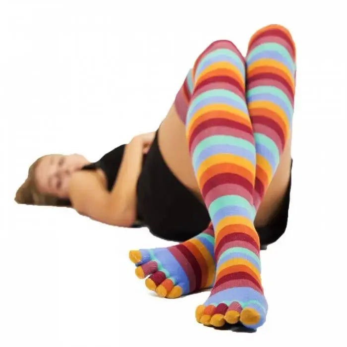 TOETOE Essential Ray - Chaussettes à doigts montantes jusqu'au genou - Taille unique (35-46)