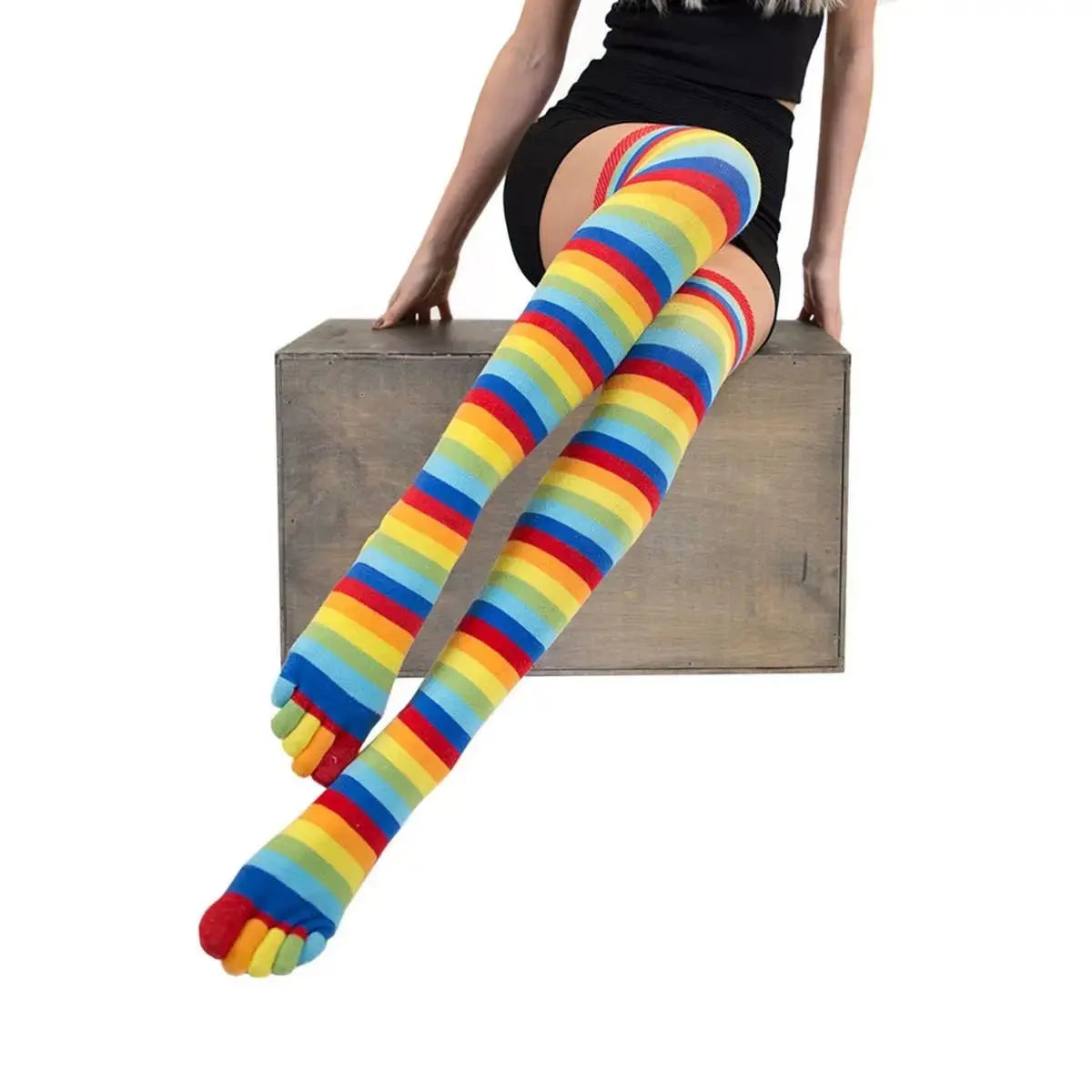 TOETOE Essential Ray - Chaussettes à doigts montantes jusqu'au genou - Taille unique (35-46)