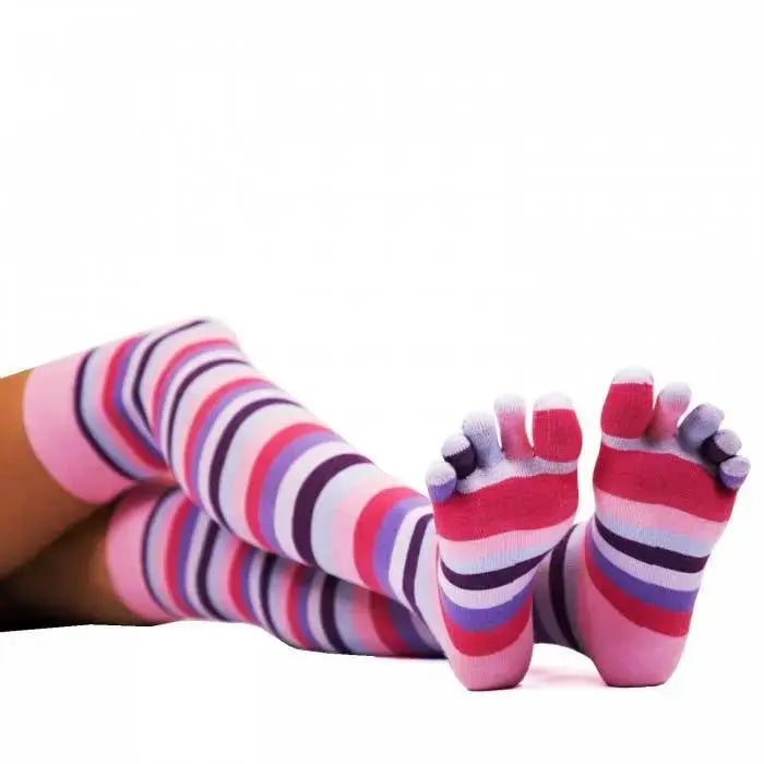 TOETOE Essential Ray - Chaussettes à doigts montantes jusqu'au genou - Taille unique (35-46)