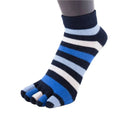 TOETOE - chaussettes courtes à doigts - tailles 35-46 / Denim rayé