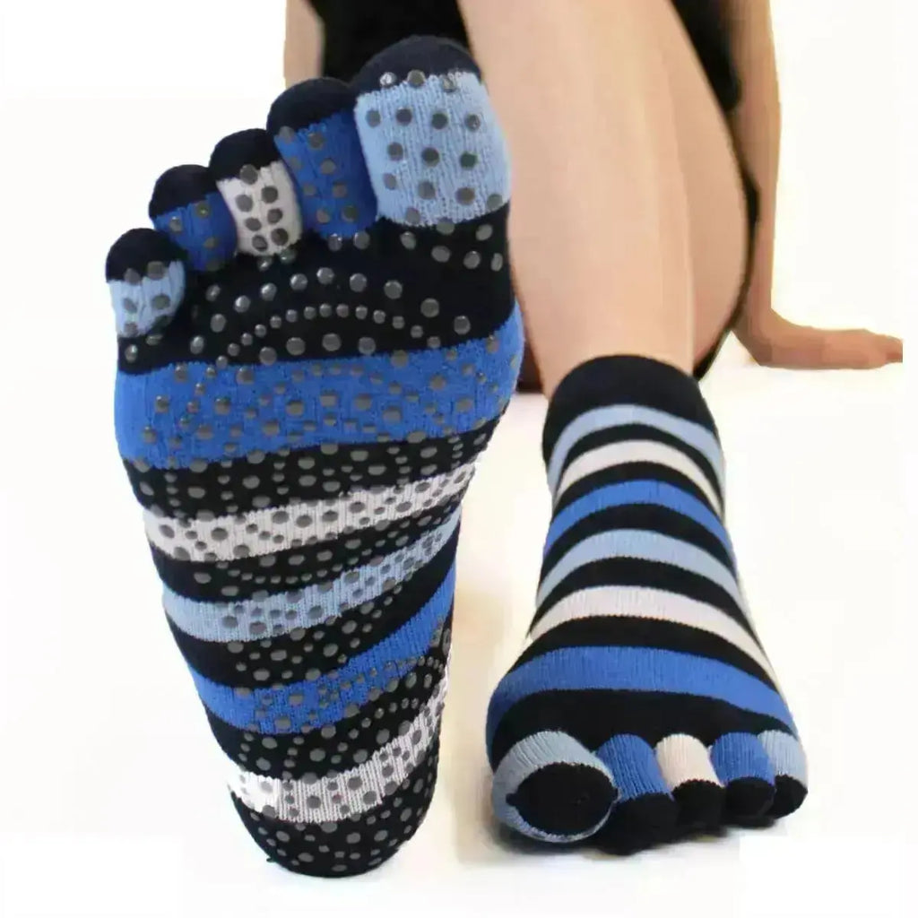 TOETOE - chaussettes à doigts pour yoga et pilates - Tailles 35-38 / Denim