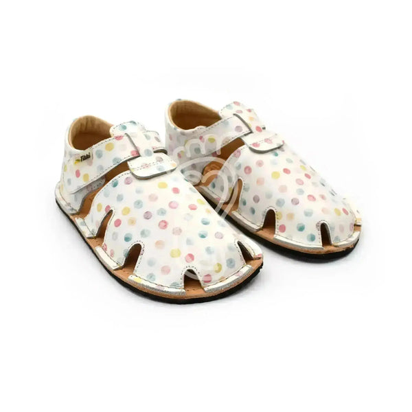 Tikki (Lang.S Barefoot) - Aranya Confetti - Sandalias Barefoot de Cuero infantiles blanco