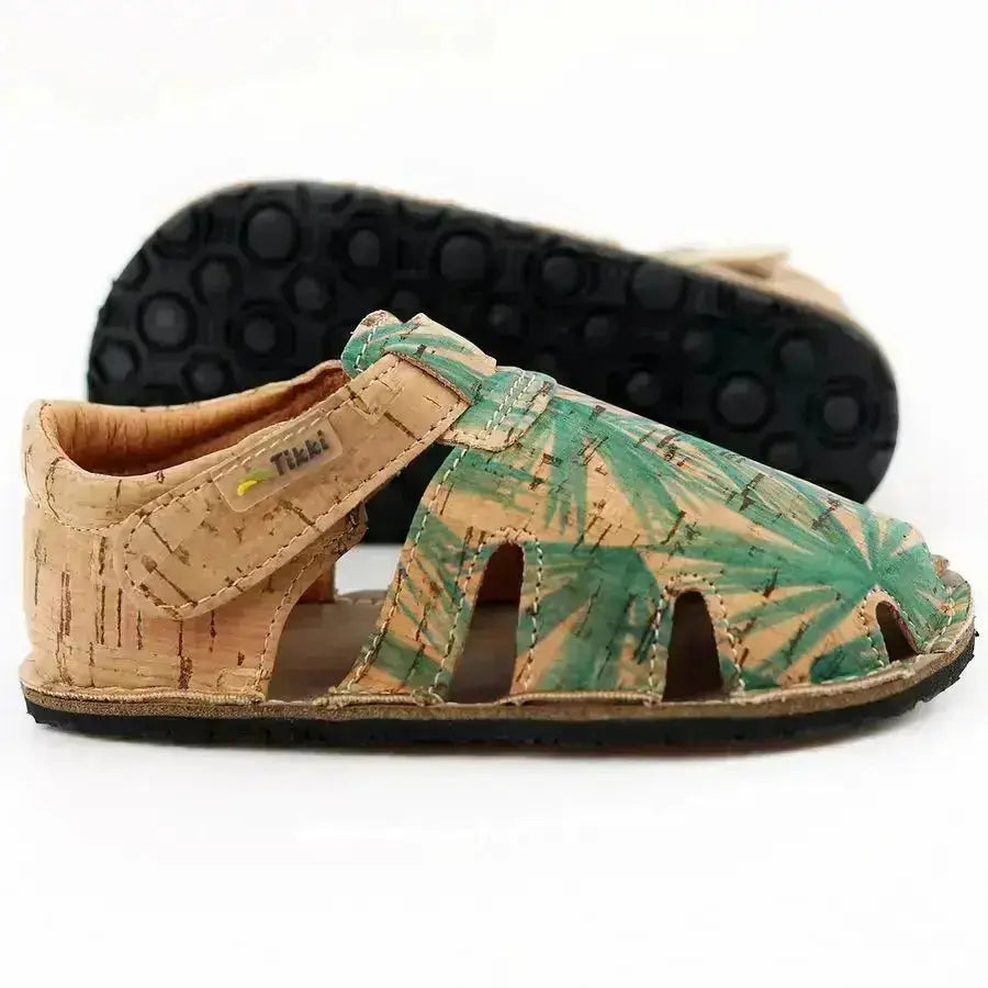 Tikki - Aranya Forest - Sandalias Barefoot de Corcho infantiles verde