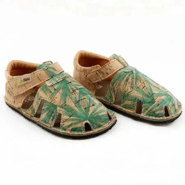 Tikki (Lang.S Barefoot) - Aranya Forest - Sandalias Barefoot de Corcho infantiles verde