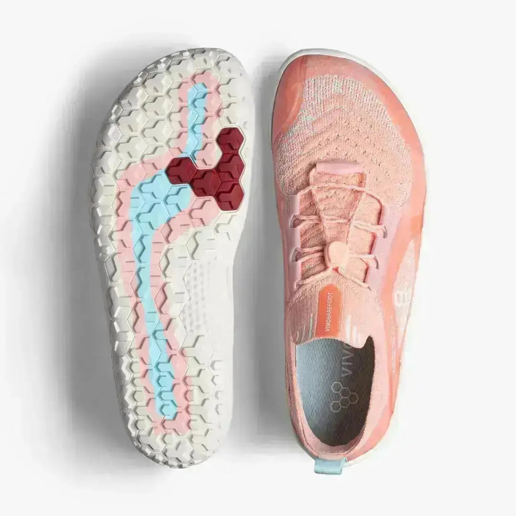 VIVOBAREFOOT - Primus Trail Knit FG Peach Melba - Zapatillas barefoot para trail/entrenamiento/uso diario