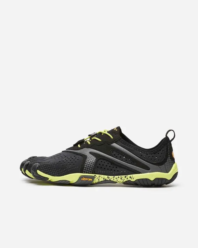 Vibram FiveFingers V-Run Black/Yellow - Zapatillas Barefoot de hombre para running y entrenamiento