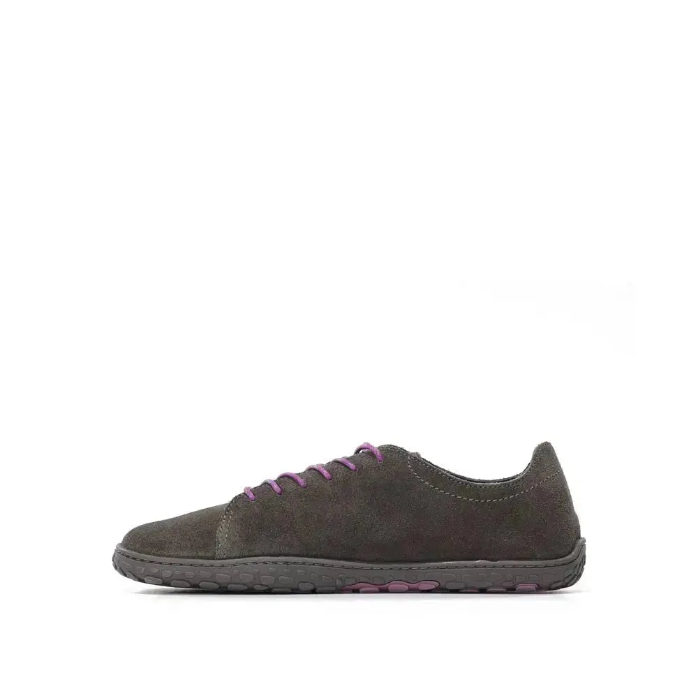 WAALS - Nomad Lady Oil Suede Grey/Purple - Zapato barefoot artesano de piel de serraje