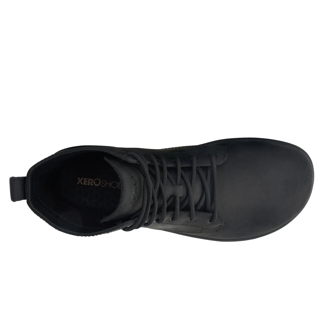 Xero Shoes - Denver II Black Men - Botines barefoot de cordones negros para hombre