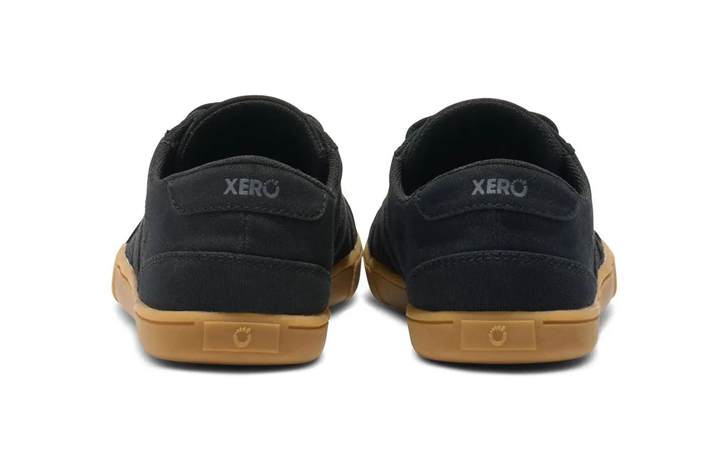 Xero Shoes - Dillon Canvas - Men Black / Gum - Lonetas de cordones barefoot negras para hombre