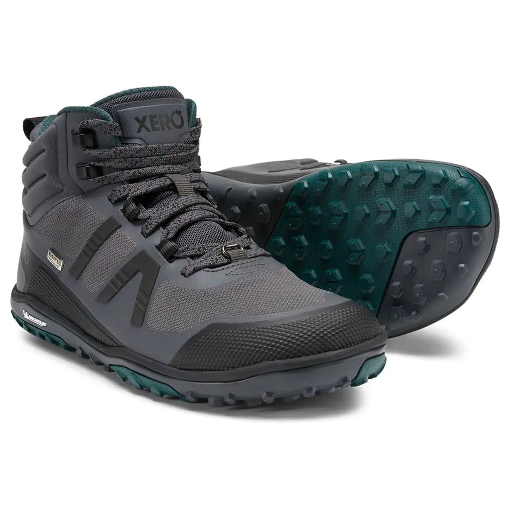 Xero Shoes - Scrambler Mid II WP - Femme asphalte-mer-mousse - Bottine de Trekking Barefoot Imperméable et Ultralégère