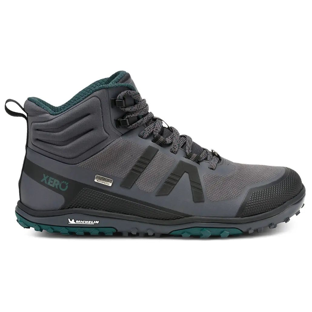 Xero Shoes - Scrambler Mid II WP - Femme asphalte-mer-mousse - Bottine de Trekking Barefoot Imperméable et Ultralégère