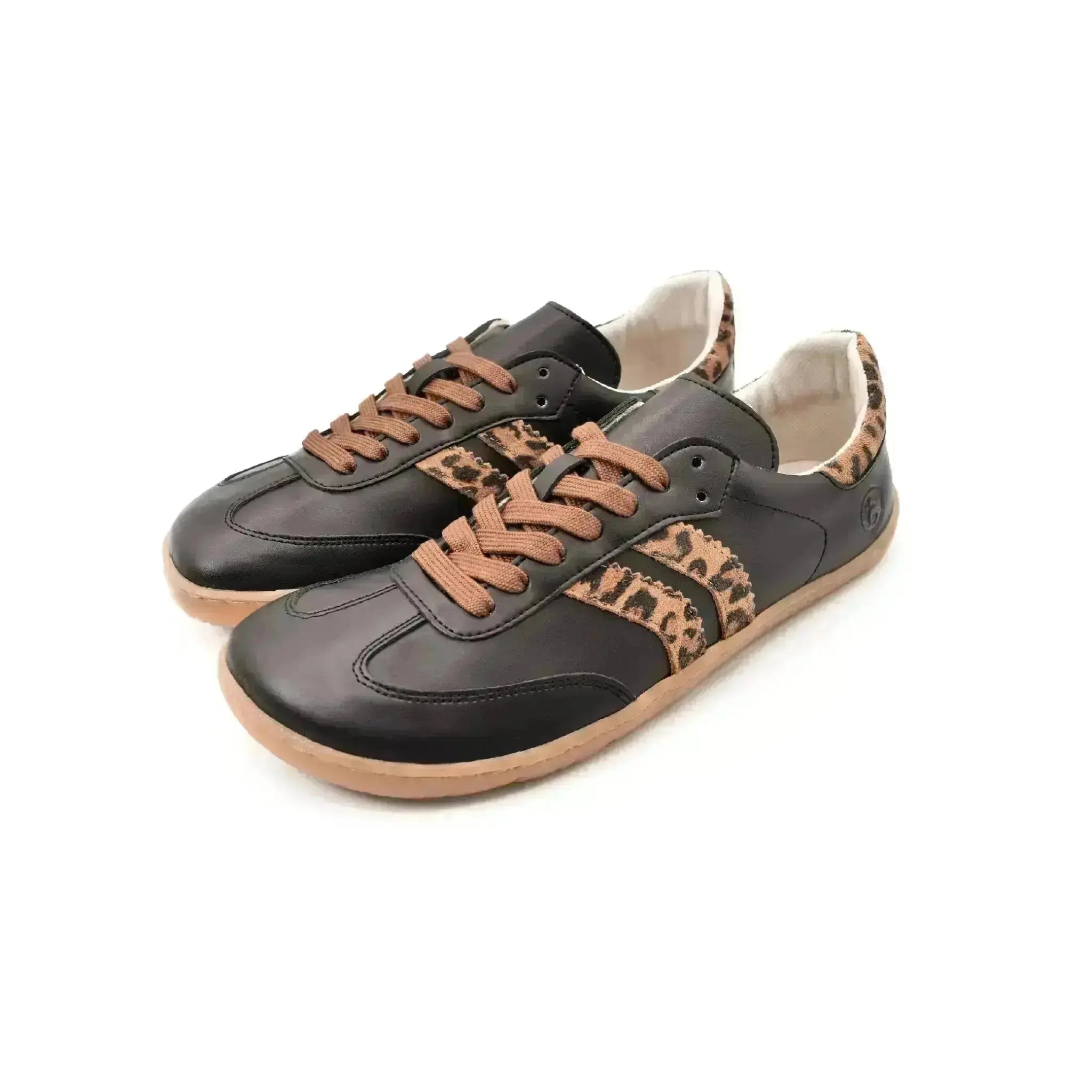 Coqueflex - Black Leopard - Zapatillas barefoot negras con animal print mujer
