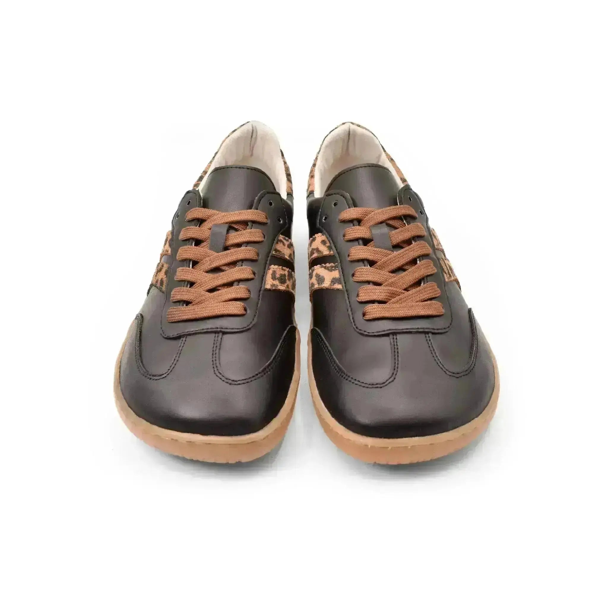 Coqueflex - Black Leopard - Zapatillas barefoot negras con animal print mujer