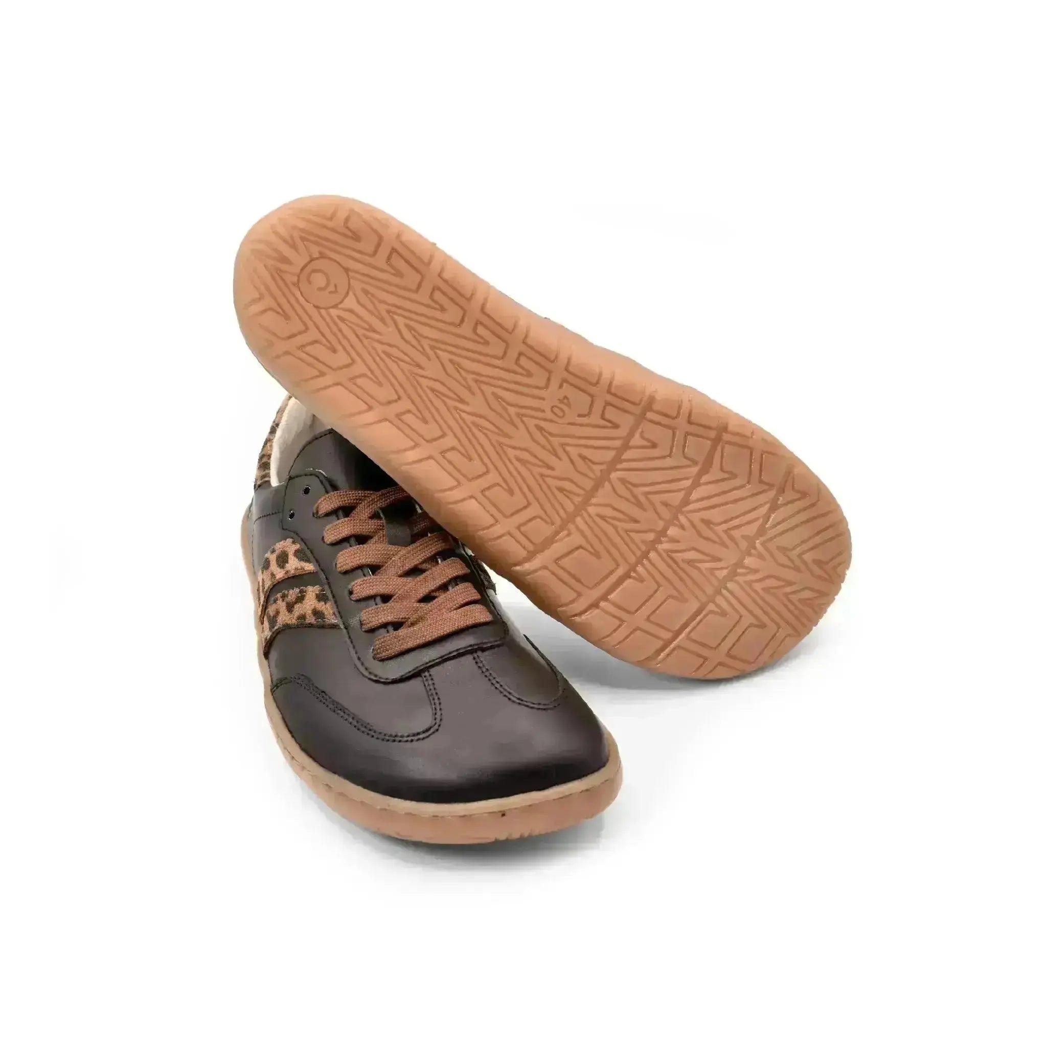 Coqueflex - Black Leopard - Zapatillas barefoot negras con animal print mujer