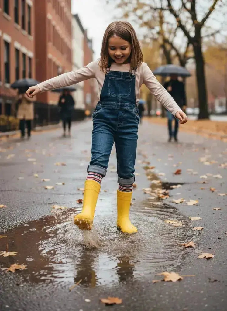 Crave - Monsoon Yellow - Botas de agua barefoot infantiles amarillas