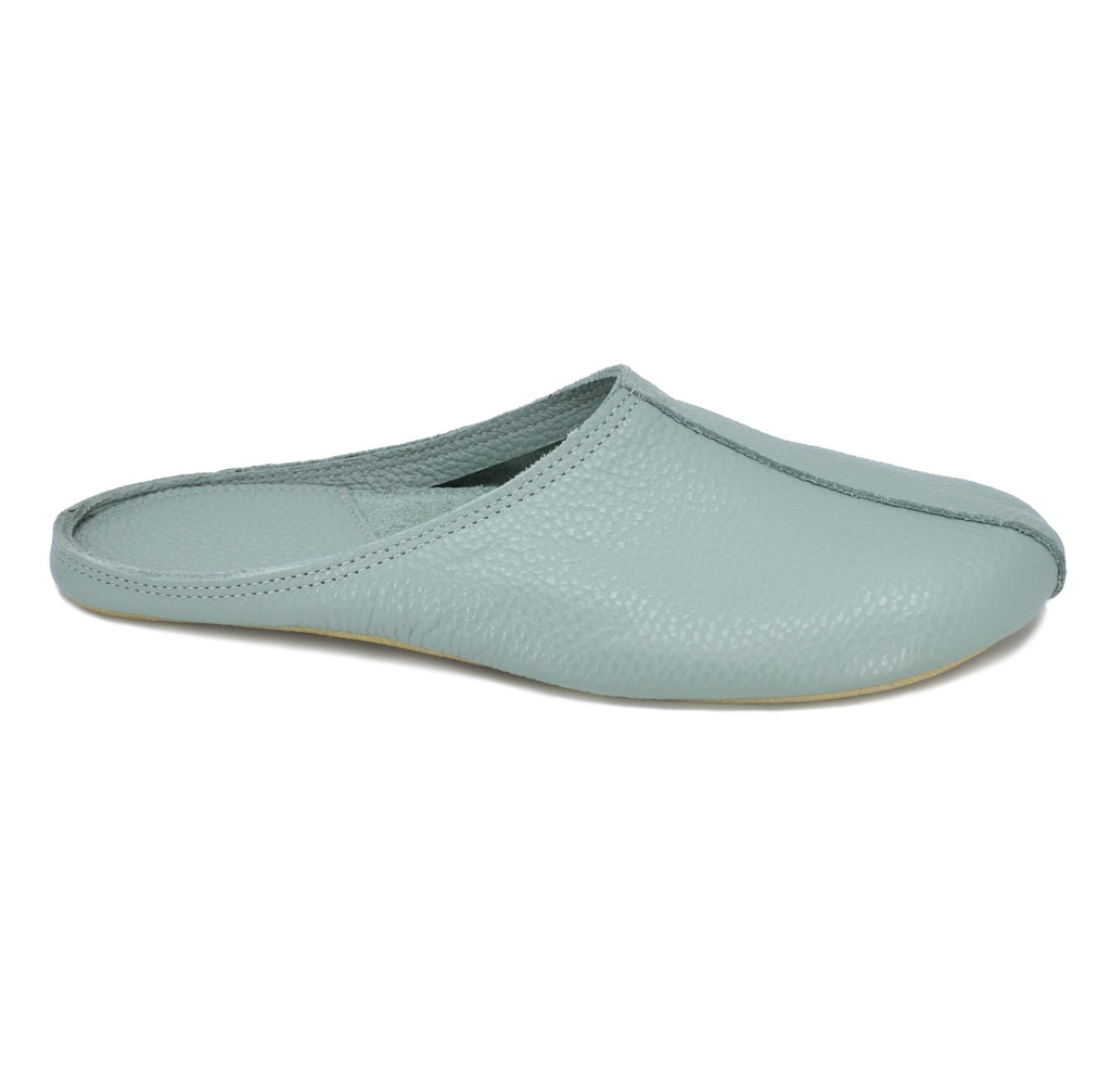 OmaKing Sulbi Mint - Zapatillas de casa barefoot sin talón de cuero verde menta