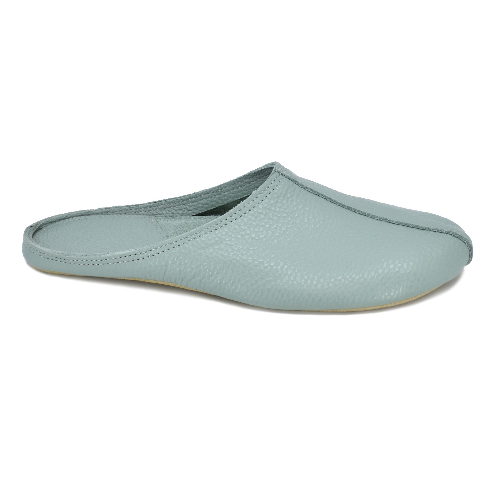 OmaKing Sulbi Mint - Zapatillas de casa barefoot sin talón de cuero verde menta
