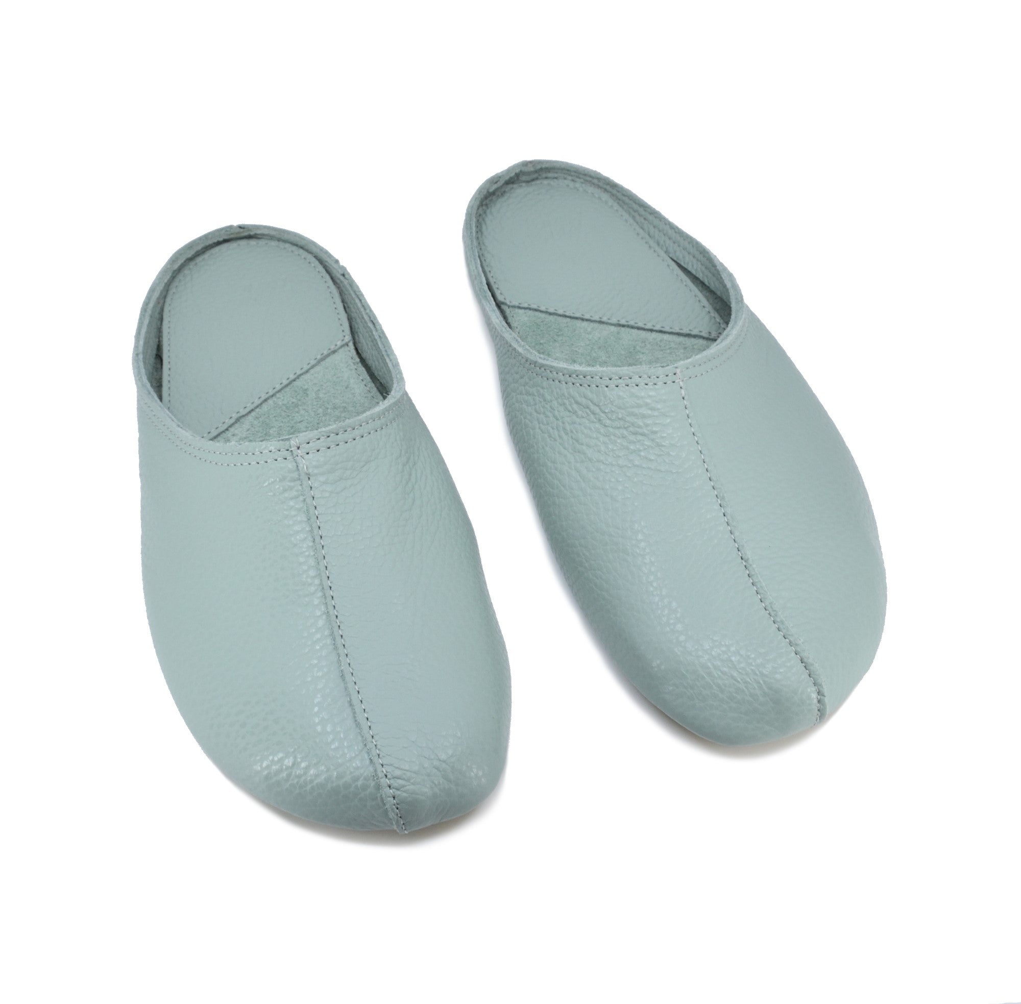 OmaKing Sulbi Mint - Zapatillas de casa barefoot sin talón de cuero verde menta