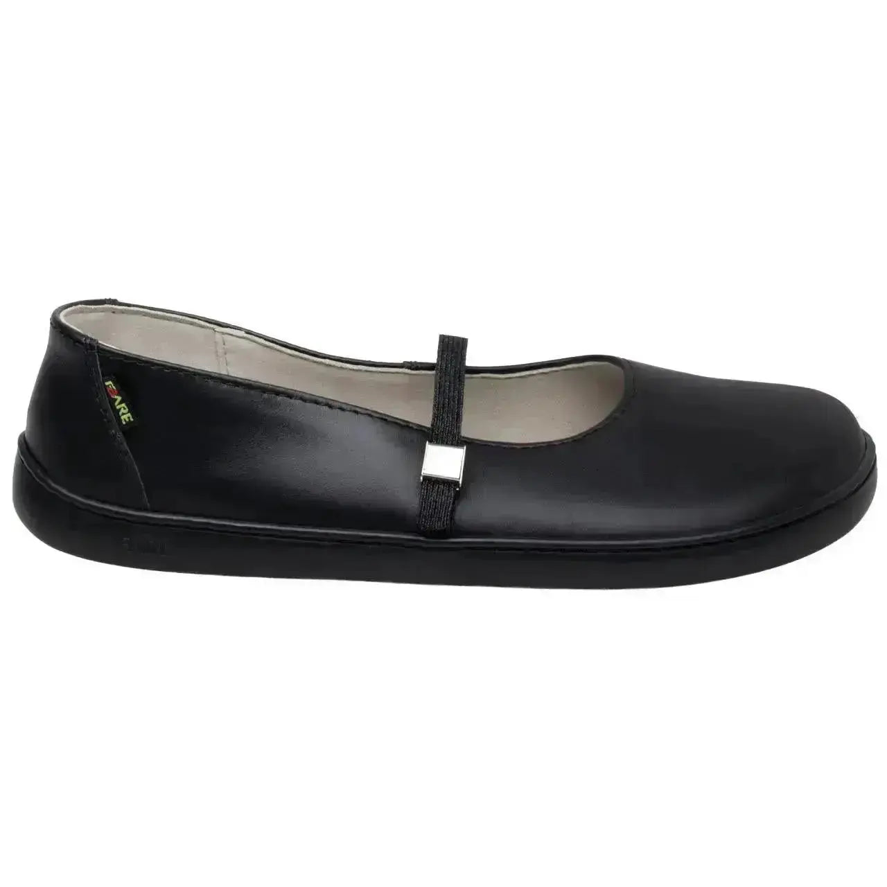 Fare Bare Ballerinas Buckle Black - Bailarinas barefoot de cuero para mujer negras