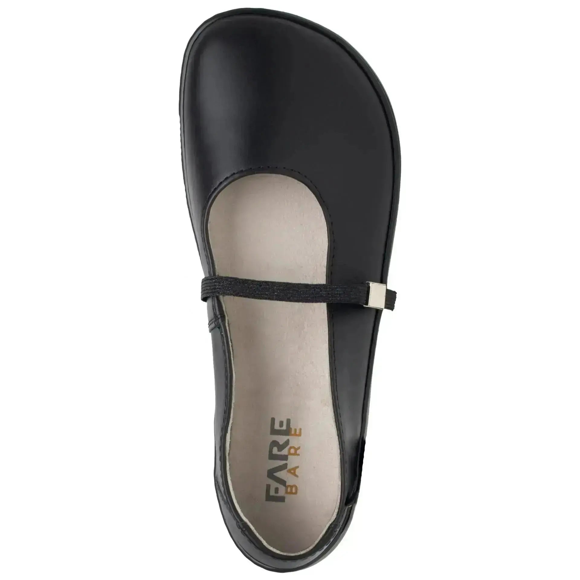 Fare Bare Ballerinas Buckle Black - Bailarinas barefoot de cuero para mujer negras