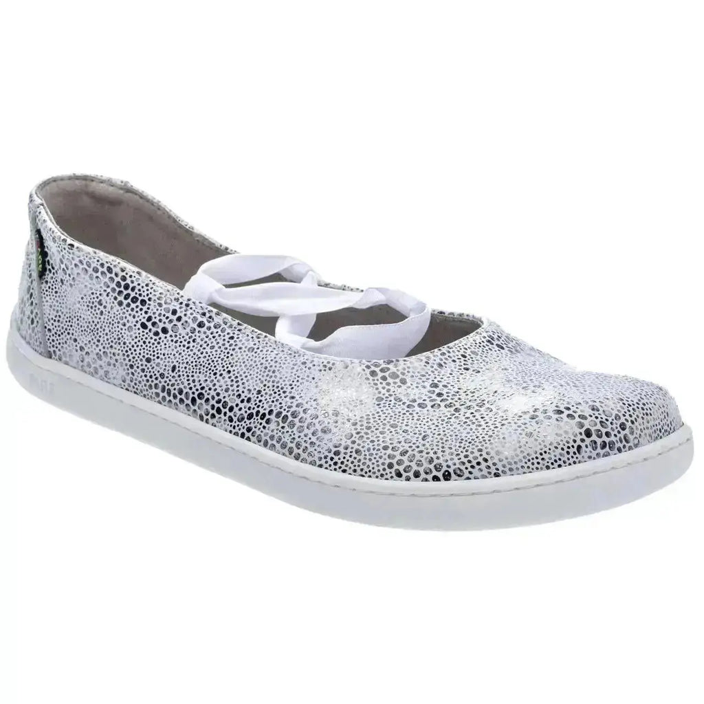 Fare Bare Ballerinas Silver White - Bailarinas barefoot de cuero para mujer plateadas