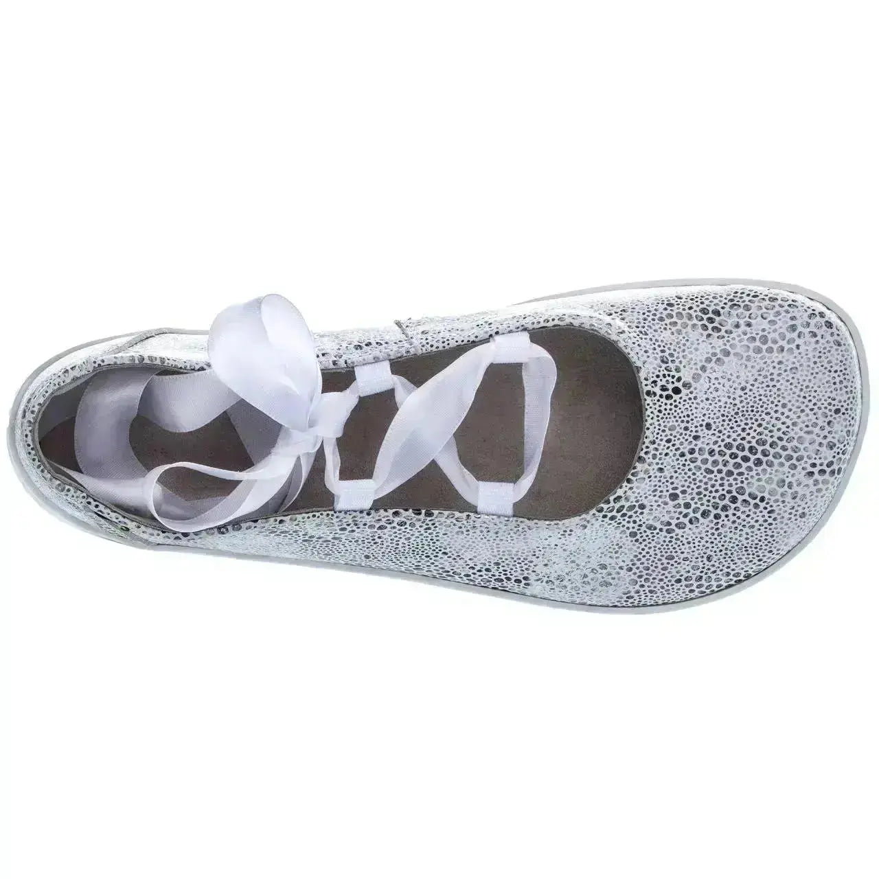 Fare Bare Ballerinas Silver White - Bailarinas barefoot de cuero para mujer plateadas