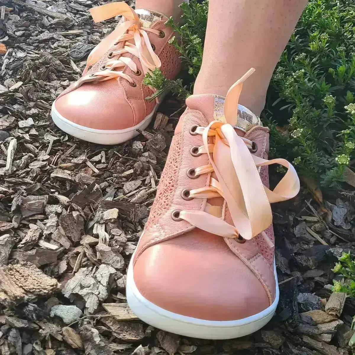 Fare Bare - Elegant Lola Apricot - Zapatillas barefoot de piel para mujer
