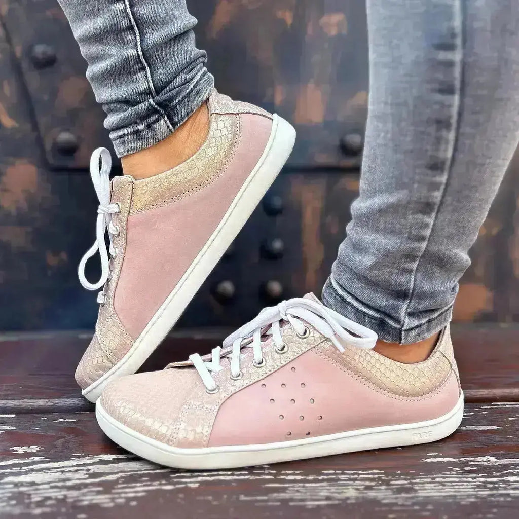 Fare Bare - Elegant Marbela Pink - Zapatillas barefoot de piel para mujer
