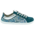 Fare Bare - Elegant Petrol Flower - Zapatillas barefoot de piel para mujer
