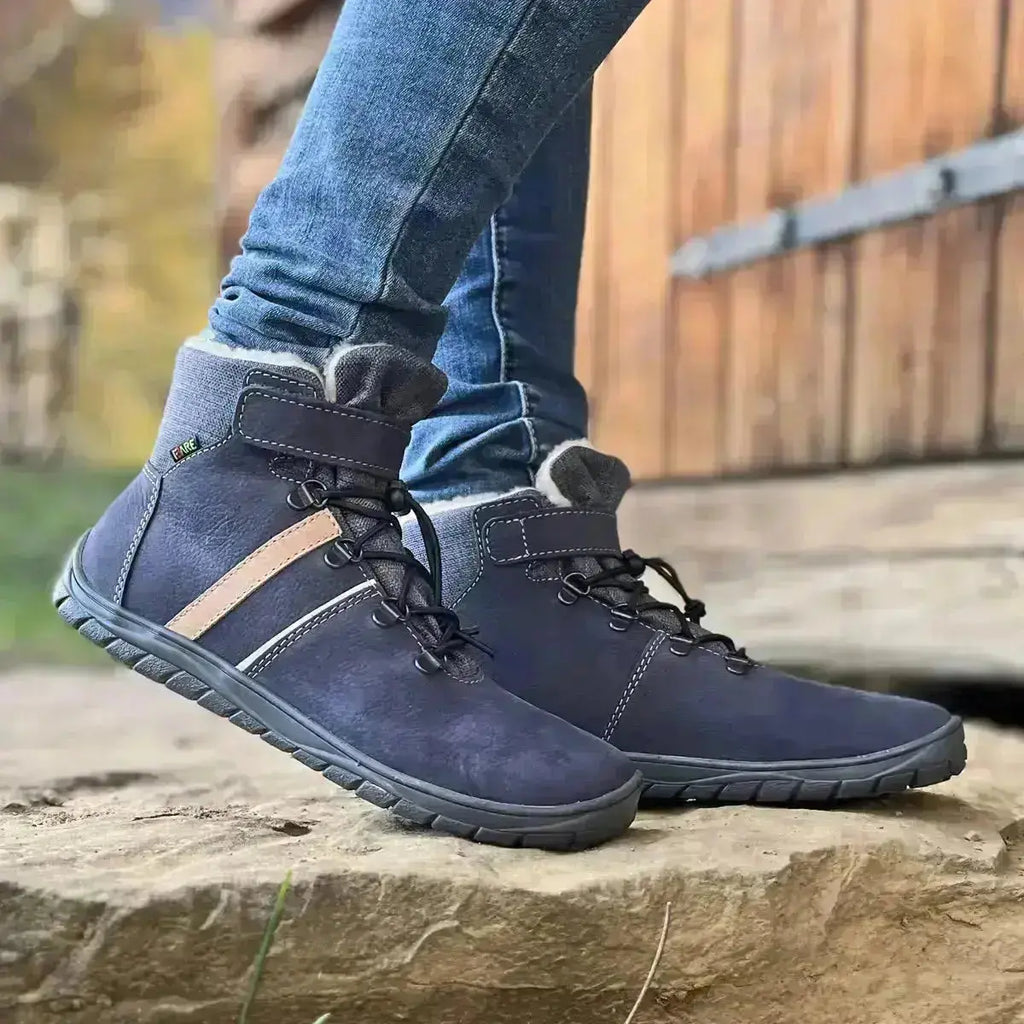 Fare Bare - Fjordky Hiver Imperméable Bleu - Bottines barefoot imperméables d'hiver