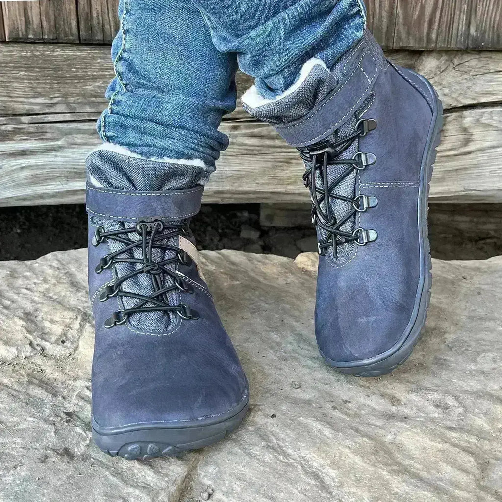 Fare Bare - Fjordky Hiver Imperméable Bleu - Bottines barefoot imperméables d'hiver
