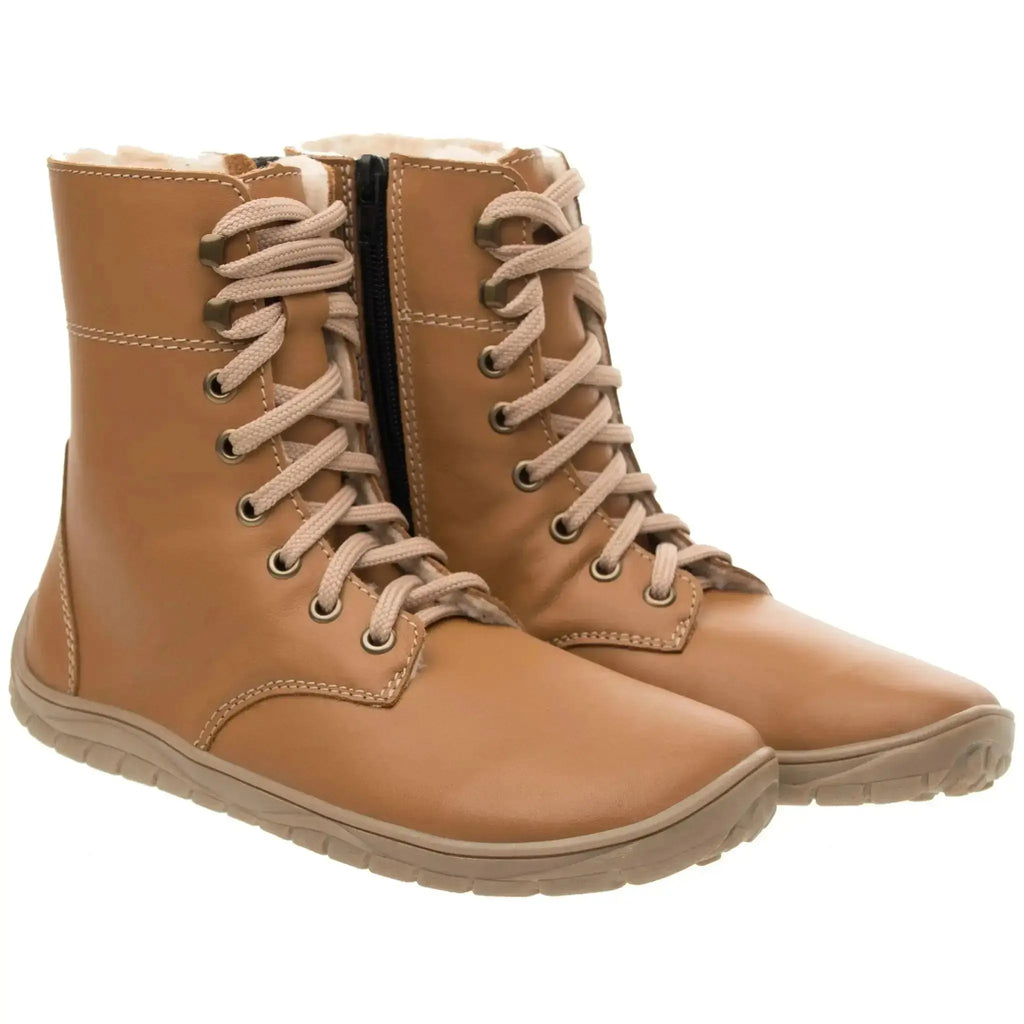 Fare Bare - Freya Winter Shoes Brown - botas barefoot de invierno calientes unisex